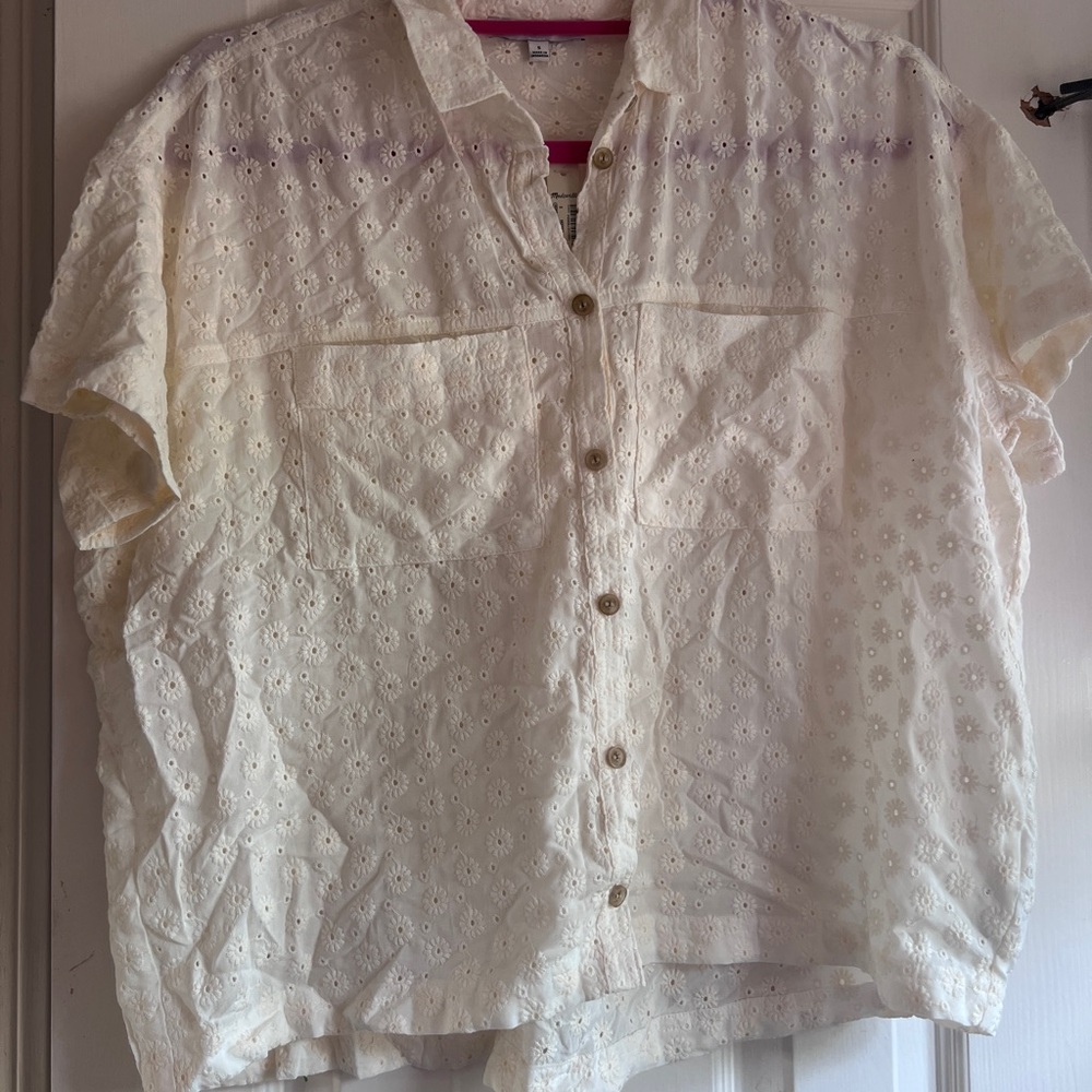 Madewell Cream Button Down Shirt - Picture 1 of 5